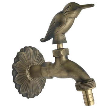 Outdoor Faucet Bird Shaped Spigot Solid Brass Antique Finish Garden Tap