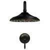 DISK Bath Shower Set with Rough-in Valve, Round Tiered Shower Head, Arm, Handle, Oil Rubbed Bronze