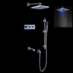 Brio LED Wall Mount Rain Shower System - Showerheads And Body Sprays