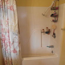 Fiberglass Tub to Tivoli Travertine Slate Walk-In Shower