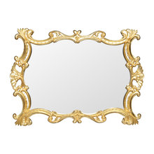 Gold mirror for powder room