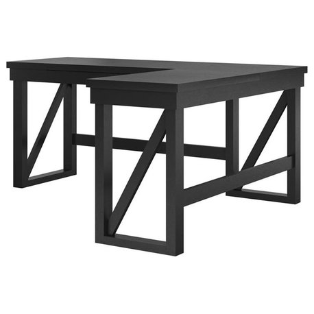 Ameriwood Home Crestwood Lift Top L Desk in Black