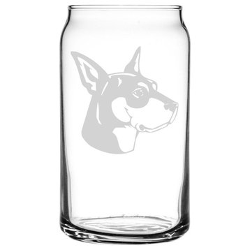 Ratonero Valenciano Dog Themed Etched All Purpose 16oz. Libbey Can Glass