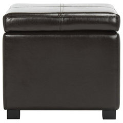 Denna Square Ottoman Brown Black Transitional Footstools And