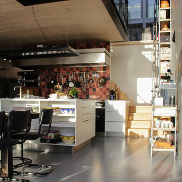 Betonlook gietvloer in keuken