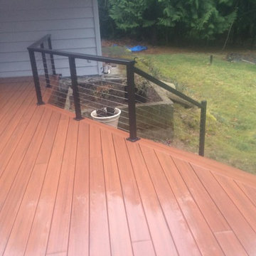 Shurway - Vancouver WA Black Aluminum Post and Rail with Stainless Cable Railing