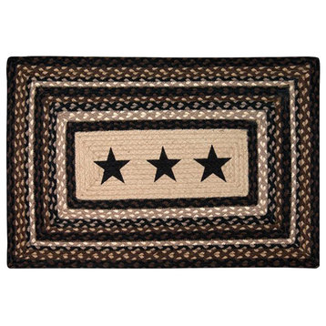 Earth Rugs PP-313 Black Stars Oblong Patch 20" x 30"