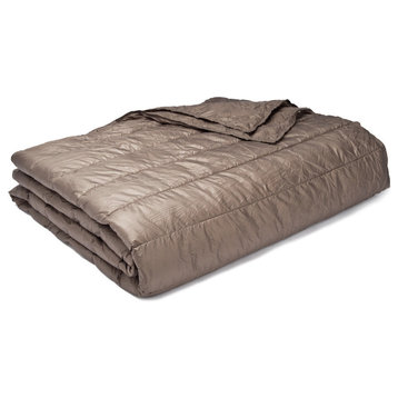 PUFF Packable Down Alternative Indoor/Outdoor Water Resistant Blanket , Taupe, F