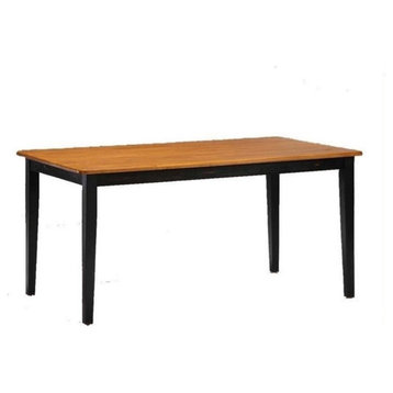 Bowery Hill 36" x 60" Transitional Wood Dining Table in Black