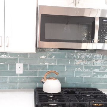 Nashua NH Green Subway Ceramic Tile Backsplash