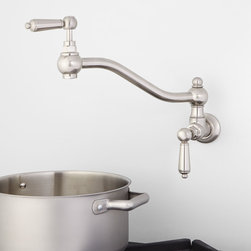 KORLAN RETRACTABLE WALL-MOUNT POT FILLER - METAL LEVER HANDLES - Pot Fillers