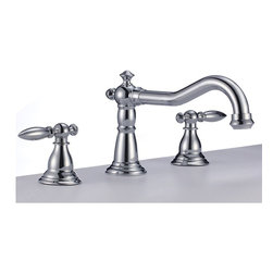 Florence Dual Handle Solid Brass Bathroom Sink Faucet - Bathroom Sink Faucets