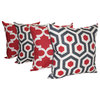 Premier Prints Magna And Fynn Timberwolf Red And Gray Throw Pillows, Set of 4