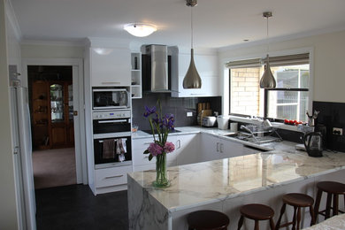 Modern kitchen in Hobart with laminate benchtops.