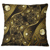 Brown Metallic Fabric Pattern Abstract Throw Pillow, 18"x18"