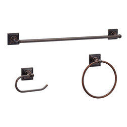 Designers Impressions - Aurora Series 3 Piece Oil Rubbed Bronze Bathroom Hardware Set - Towel Bars