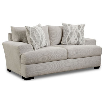 Picket House Furnishings Rowan 78"W Loveseat with 2 Pillows in Fentasy Silver