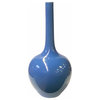 Oriental Midnight Blue Glaze Porcelain Plain Long Neck Vase Hws1835