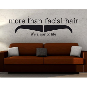 More Than Facial Hair Wall Decal Quote, Gray, 16"x4"