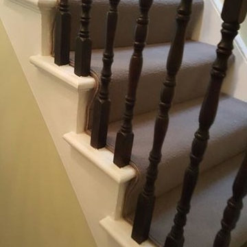 Grey Carpet to Stairs Installed by our Technicians