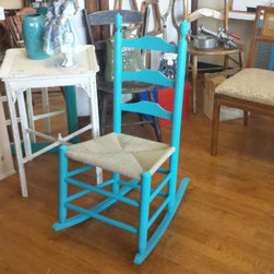 Painted Thatched Rocking Chair - Living Room Furniture