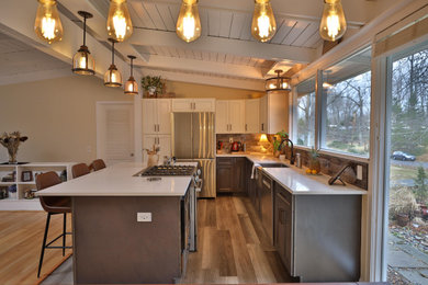 Kitchen remodel in Bay Island, VA with a white granite countertop