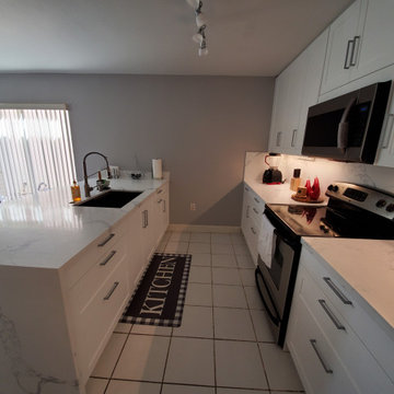 Transitional Kitchen Remodel Done in New White Cabinets