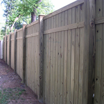 Privacy Fence with Trim Board & Exposed Posts