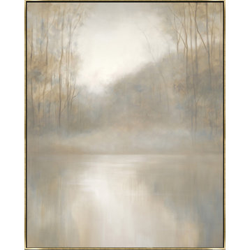 24x30 Pearly Forest, Framed Artwork, Gold