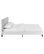 Mid Century Modern Full Size Bed Frame, Deep Tufted Polyester Headboard, White