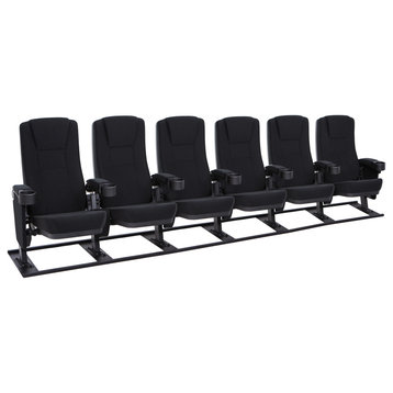 Seatcraft Zenith Movie Theater Seating, Black, Row of 6