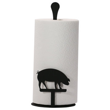 Rooster Paper Towel Stand, Pig