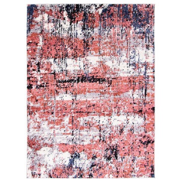 ECARPETGALLERY Geometric Abstract Rug 8'0" x 10'0" Pink, Marble