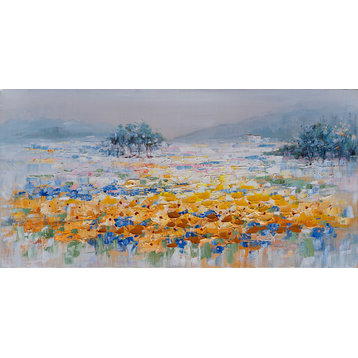 "Magical Yellow Flowers" Hand Painted Canvas Artwork; Fine Art; Modern