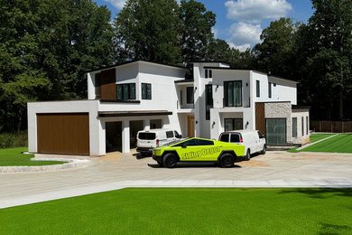 Modern concrete fiberboard exterior home idea in Atlanta