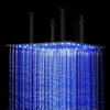 BathSelect 24" Matte Black Square Color Changing LED Rain Shower Head