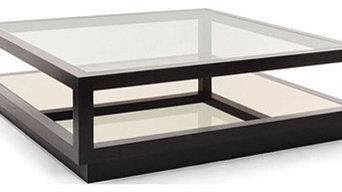Square coffee table with glass and mirror