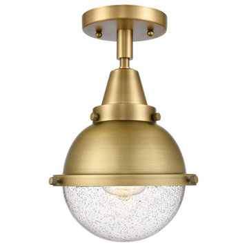 Innovations Lighting 447-1C-11-7 Hampden Semi-Flush Hampden 7"W - Brushed Brass