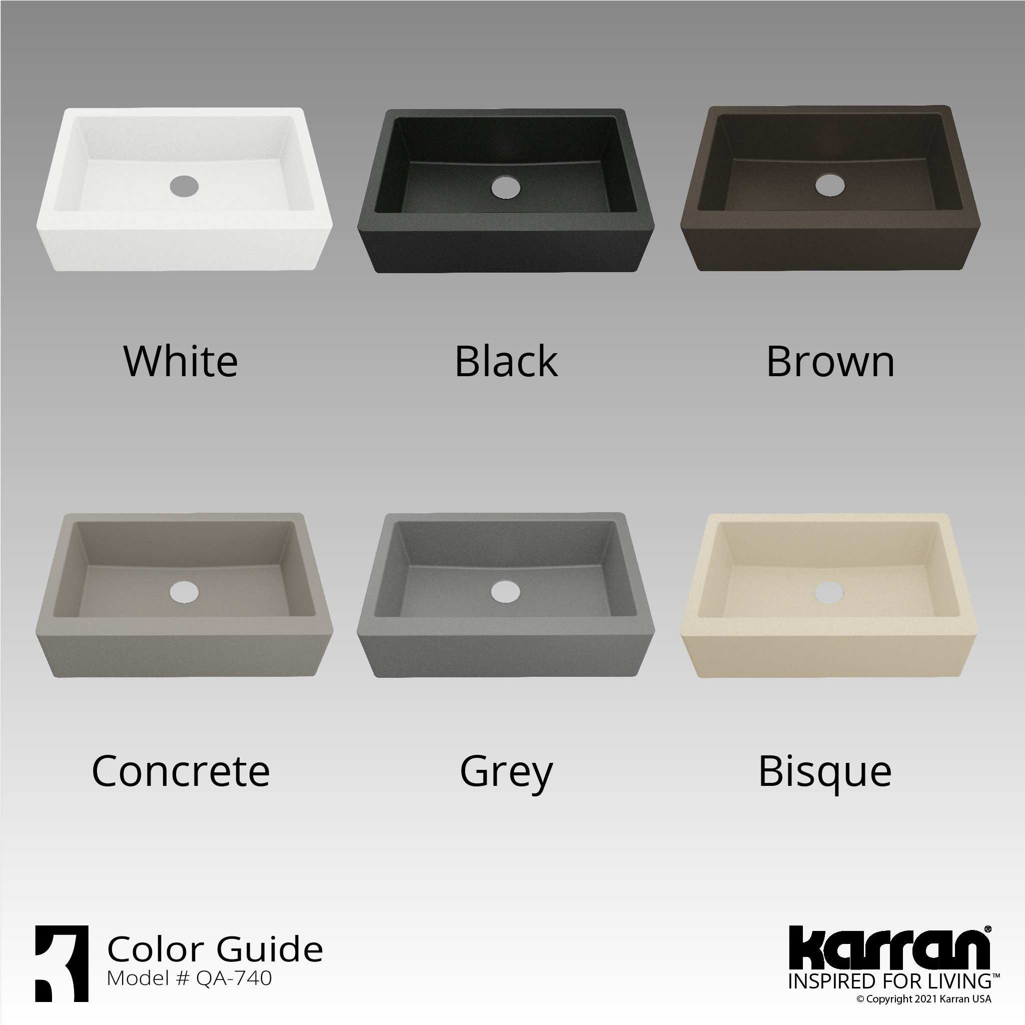 Karran Farmhouse/Apron-Front Quartz 34" Single Bowl Kitchen Sink, Black
