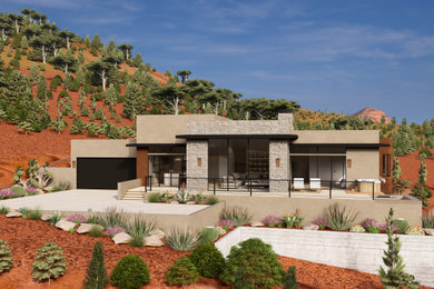 Example of a minimalist exterior home design in Other