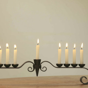 Wrought Iron Menorahs