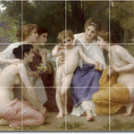 Picture-Tiles.com - William Bouguereau Angels Painting Ceramic Tile Mural #56, 48"x36" - Mural Title: Ladmiration
