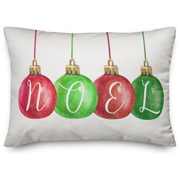 Noel Ornaments 14"x20" Throw Pillow