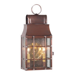 Saving Shepherd - Colonial Outdoor Lantern With Seedy Glass, Antique Copper - Outdoor Wall Lights And Sconces