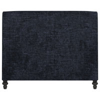 Empire Crushed Velvet Scroll Headboard, Blue Print, Cal King