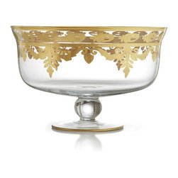 Arte Italica Vetro Gold Centerpiece Compote - Dinnerware