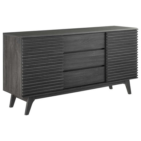 Render 63" Sideboard Buffet Table or TV Stand, Charcoal