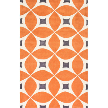 Nuloom Hand-Tufted Gabriela Area Rug, Deep Orange 5'x8'