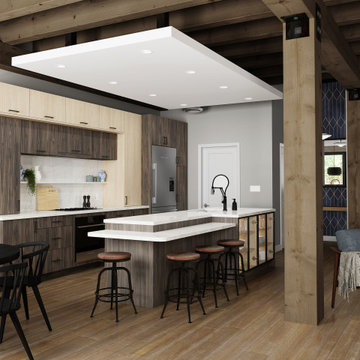 State-of-the-art Industrial Kitchen with Sculpted TFL Cabinets