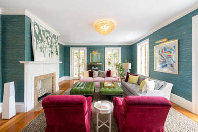 Family room - transitional family room idea in Charleston